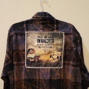 Angry Minnow Graphic Plaid Shirt